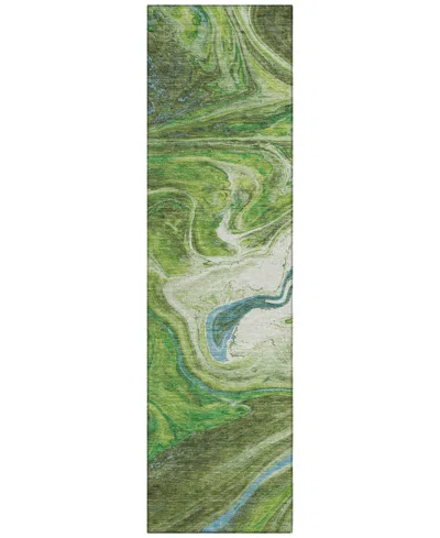 Addison Chantille Machine Washable Acn1061 2'3"x7'6" Runner Area Rug In Green