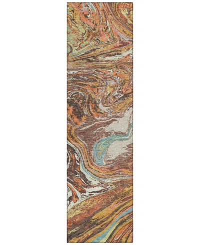 Addison Chantille Mahine Washable Acn1061 2'3"x7'6" Runner Area Rug In Khaki
