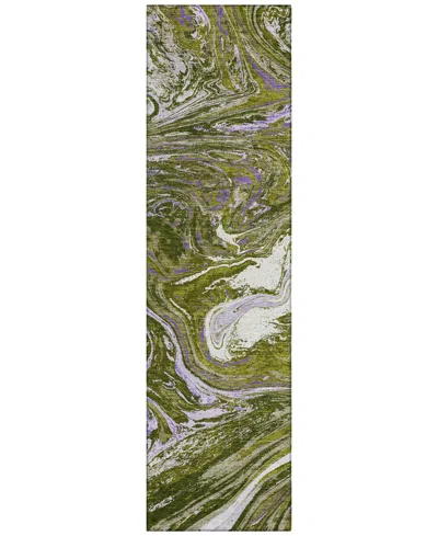 Addison Chantille Mahine Washable Acn1061 2'3"x7'6" Runner Area Rug In Olive