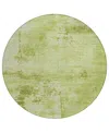 Addison Chantille Mahine Washable Acn1062 8'x8' Round Area Rug In Lime