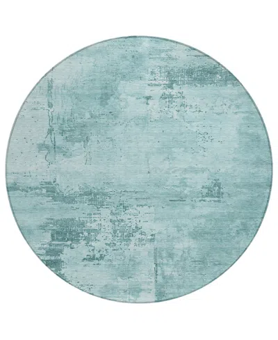 Addison Chantille Mahine Washable Acn1062 8'x8' Round Area Rug In Mint