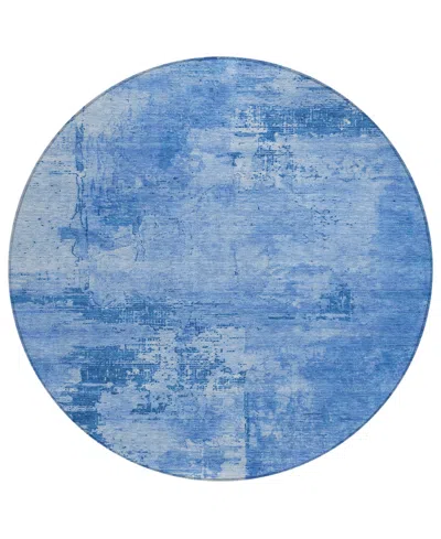 Addison Chantille Mahine Washable Acn1062 8'x8' Round Area Rug In Navy