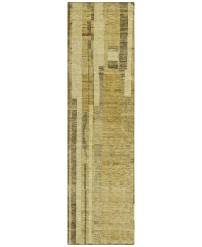 Addison Chantille Mahine Washable Acn1063 2'3"x7'6" Runner Area Rug In Gold