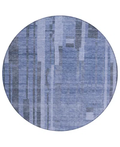 Addison Chantille Mahine Washable Acn1063 8'x8' Round Area Rug In Denim