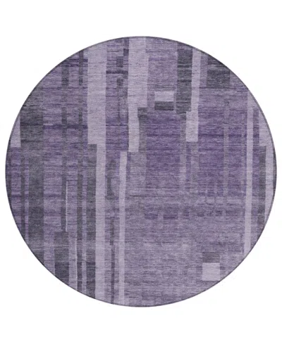 Addison Chantille Mahine Washable Acn1063 8'x8' Round Area Rug In Purple