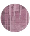 Addison Chantille Mahine Washable Acn1063 8'x8' Round Area Rug In Rose