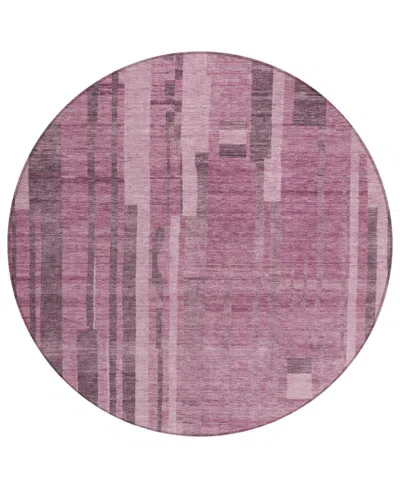 Addison Chantille Mahine Washable Acn1063 8'x8' Round Area Rug In Rose