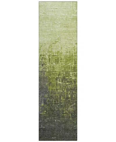 Addison Chantille Mahine Washable Acn1066 2'3"x7'6" Runner Area Rug In Lime