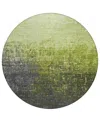 Addison Chantille Mahine Washable Acn1066 8'x8' Round Area Rug In Lime
