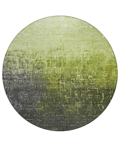 Addison Chantille Mahine Washable Acn1066 8'x8' Round Area Rug In Lime