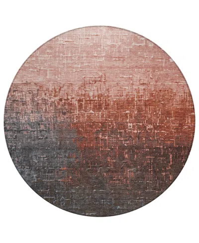 Addison Chantille Mahine Washable Acn1066 8'x8' Round Area Rug In Paprika