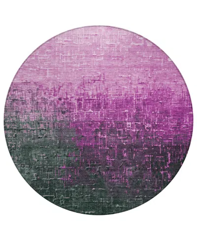 Addison Chantille Mahine Washable Acn1066 8'x8' Round Area Rug In Rose