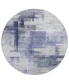 Addison Chantille Mahine Washable Acn1067 8'x8' Round Area Rug In Denim
