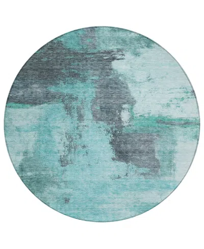 Addison Chantille Mahine Washable Acn1068 8'x8' Round Area Rug In Teal