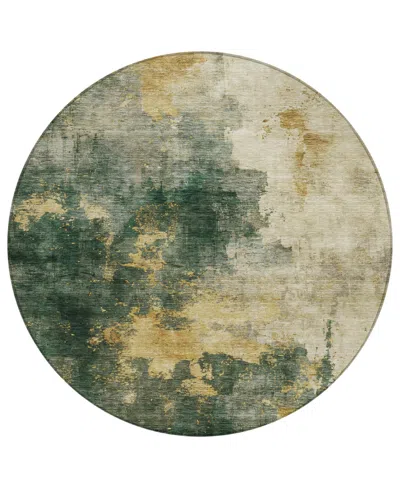 Addison Chantille Mahine Washable Acn1072 8'x8' Round Area Rug In Moss