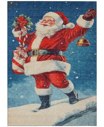 Addison Holiday Washable Indoor Outdoor Acn1807 Rug Collection In Blue