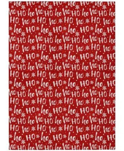 Addison Holiday Washable Indoor Outdoor Acn1814 Rug Collection In Red