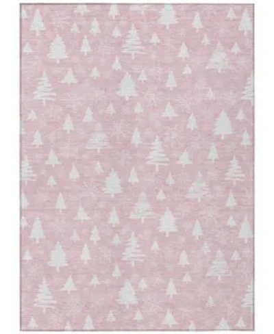 Addison Holiday Washable Indoor Outdoor Acn1815 Rug Collection In Pink