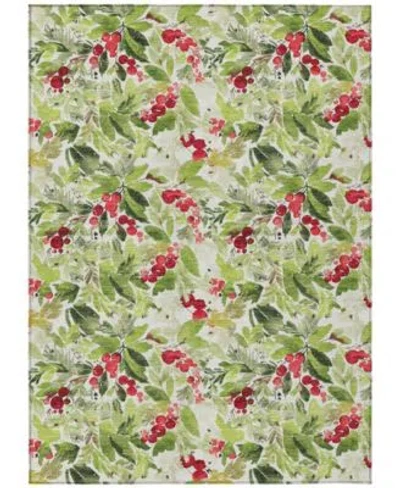 Addison Holiday Washable Indoor Outdoor Acn1816 Rug Collection In Green