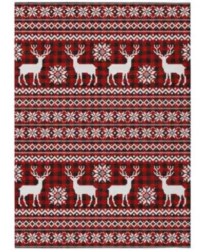 Addison Holiday Washable Indoor Outdoor Acn1820 Rug Collection In Green
