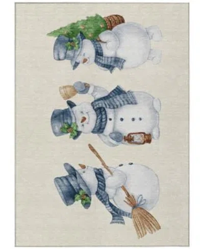 Addison Holiday Washable Indoor Outdoor Acn1826 Rug Collection In Blue