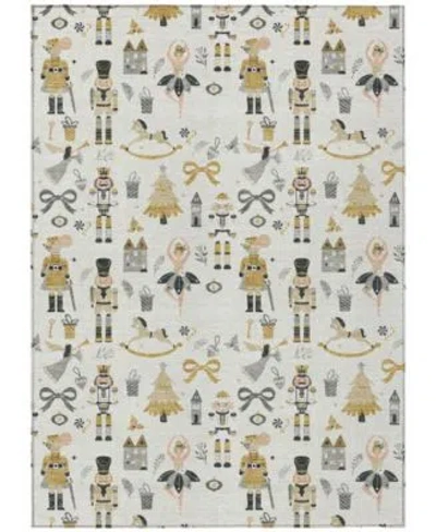 Addison Holiday Washable Indoor Outdoor Acn1827 Rug Collection In Brown