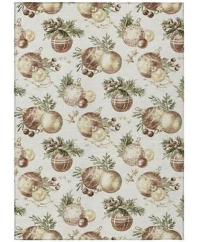 Addison Holiday Washable Indoor Outdoor Acn1828 Rug Collection In Brown