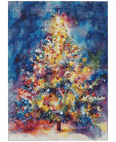 Addison Holiday Washable Indoor/outdoor Acn1806 8'x10' Area Rug In Blue