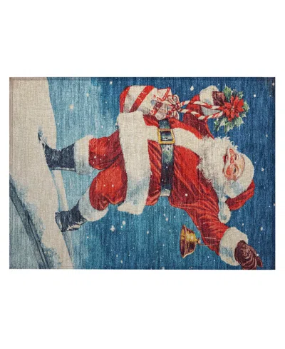 Addison Holiday Washable Indoor/outdoor Acn1807 1'8"x2'6" Area Rug In Blue