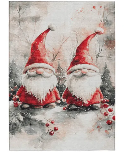 Addison Holiday Washable Indoor/outdoor Acn1808 8'x10' Area Rug In White