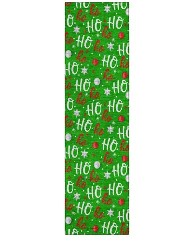 Addison Holiday Washable Indoor/outdoor Acn1810 2'3"x7'6" Runner Area Rug In Green