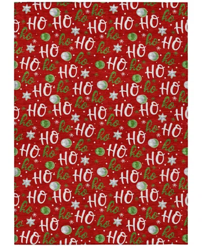 Addison Holiday Washable Indoor/outdoor Acn1810 8'x10' Area Rug In Red