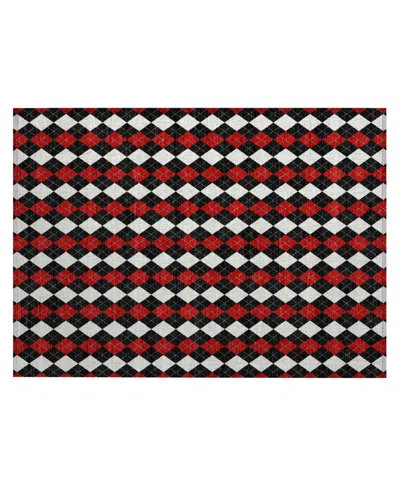 Addison Holiday Washable Indoor/outdoor Acn1812 1'8"x2'6" Area Rug In Black