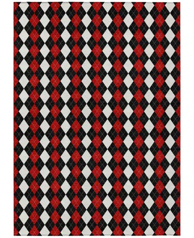 Addison Holiday Washable Indoor/outdoor Acn1812 8'x10' Area Rug In Black