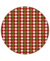 Addison Holiday Washable Indoor/outdoor Acn1812 8'x8' Round Area Rug In Red