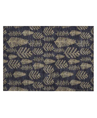 Addison Holiday Washable Indoor/outdoor Acn1813 1'8"x2'6" Area Rug In Black