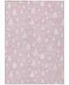 Addison Holiday Washable Indoor/outdoor Acn1815 10'x14' Area Rug In Pink
