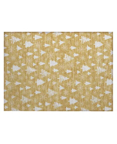 Addison Holiday Washable Indoor/outdoor Acn1815 1'8"x2'6" Area Rug In Gold