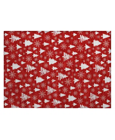 Addison Holiday Washable Indoor/outdoor Acn1815 1'8"x2'6" Area Rug In Red