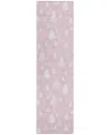 Addison Holiday Washable Indoor/outdoor Acn1815 2'3"x7'6" Runner Area Rug In Pink