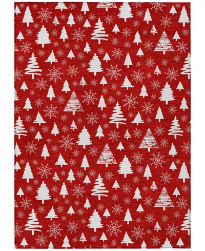 Addison Holiday Washable Indoor/outdoor Acn1815 8'x10' Area Rug In Red