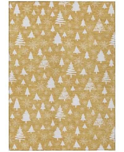 Addison Holiday Washable Indoor/outdoor Acn1815 9'x12' Area Rug In Gold