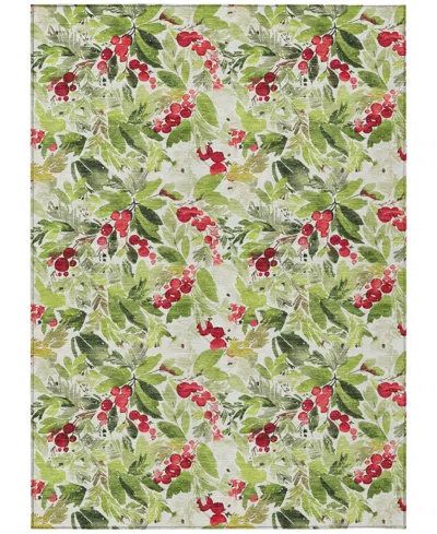 Addison Holiday Washable Indoor/outdoor Acn1816 8'x10' Area Rug In Green