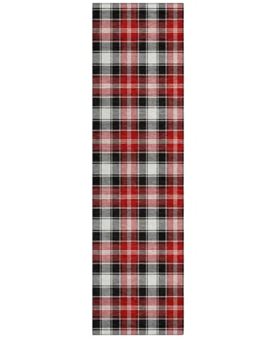 Addison Holiday Washable Indoor/outdoor Acn1817 2'3"x7'6" Runner Area Rug In Black