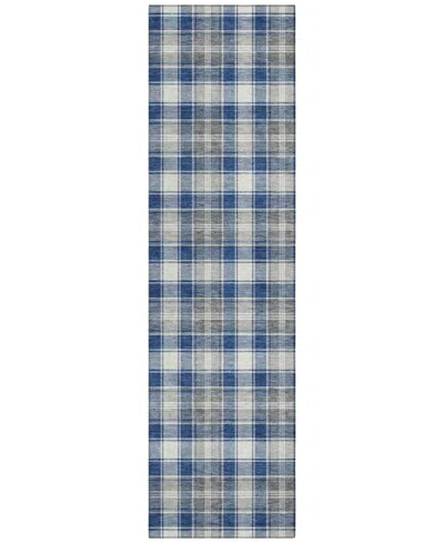Addison Holiday Washable Indoor/outdoor Acn1817 2'3"x7'6" Runner Area Rug In Blue