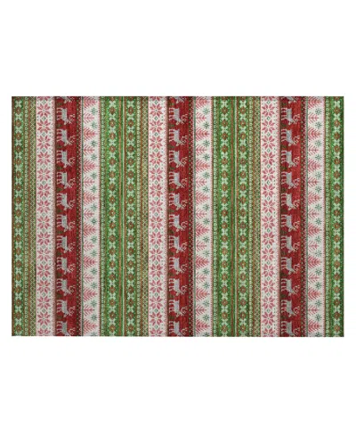 Addison Holiday Washable Indoor/outdoor Acn1818 1'8"x2'6" Area Rug In Green