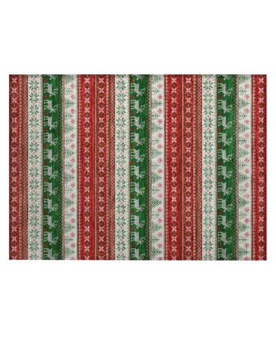 Addison Holiday Washable Indoor/outdoor Acn1818 1'8"x2'6" Area Rug In Red