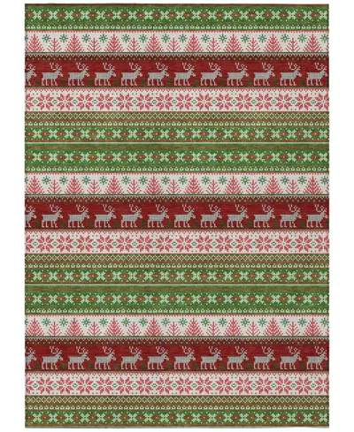 Addison Holiday Washable Indoor/outdoor Acn1818 8'x10' Area Rug In Green