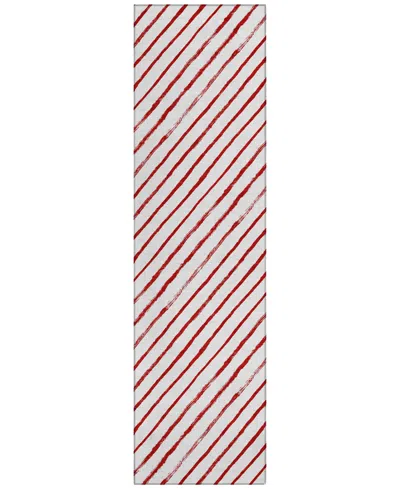 Addison Holiday Washable Indoor/outdoor Acn1819 2'3"x7'6" Runner Area Rug In Red