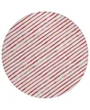 Addison Holiday Washable Indoor/outdoor Acn1819 8'x8' Round Area Rug In Red